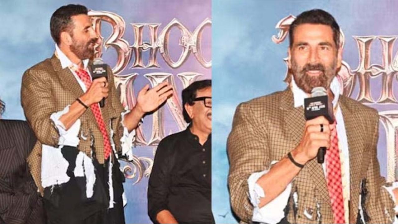 ছেঁড়া পোশাকে ‘ভূত বাংলা’র প্রচারে অক্ষয় কুমার