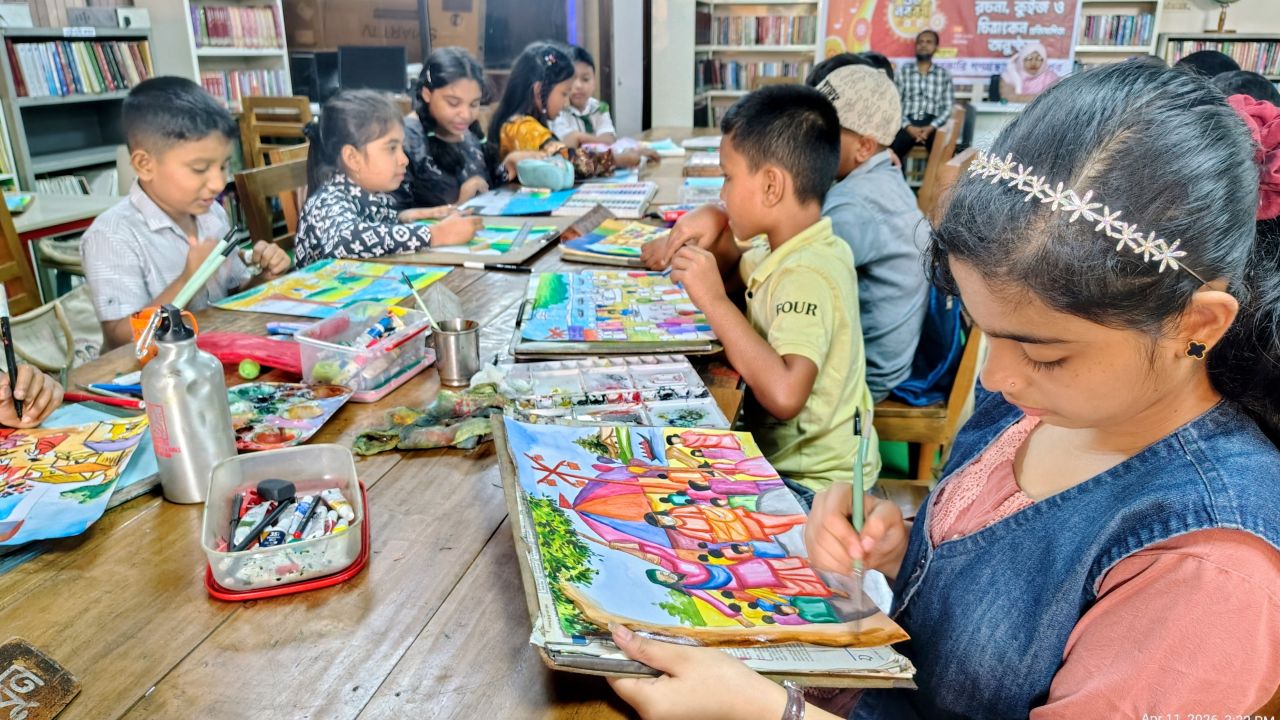 শেরপুরে বাংলা নববর্ষ উপলক্ষে চিত্রাংকন প্রতিযোগিতা অনুষ্ঠিত 