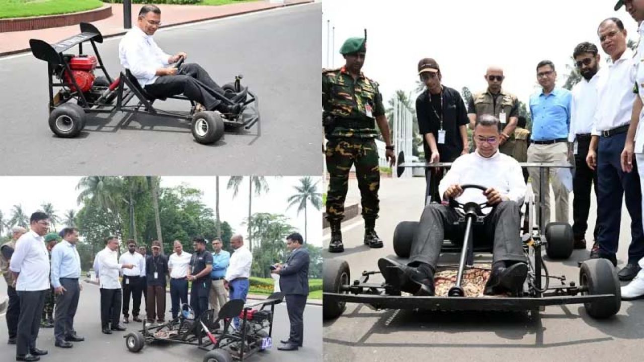 তরুণদের উৎসাহ দিতে কলেজছাত্রের বানানো রেসিং কার চালালেন প্রধানমন্ত্রী