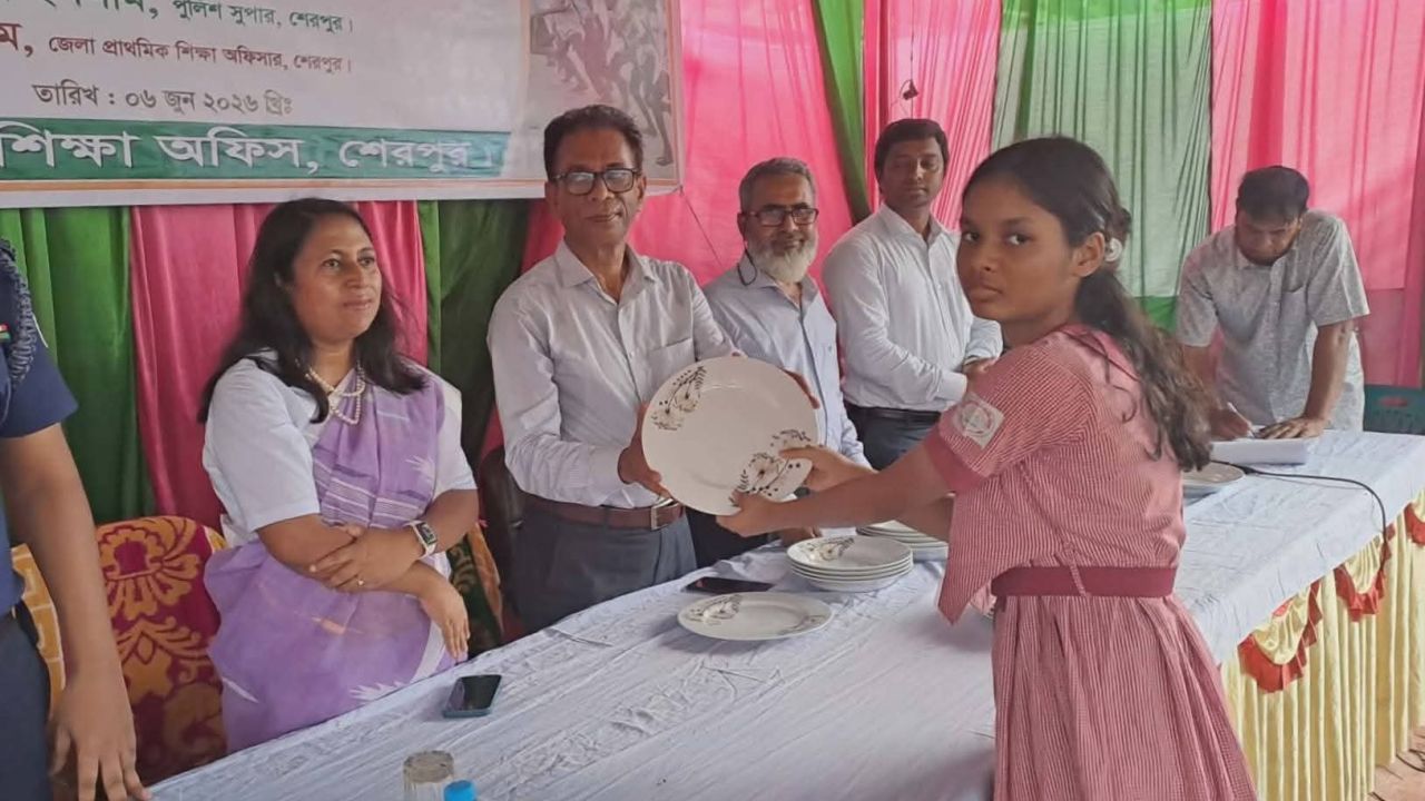 শেরপুরে প্রাথমিক শিক্ষা পদক প্রতিযোগিতায় মার্জিয়ার সাফল্য
