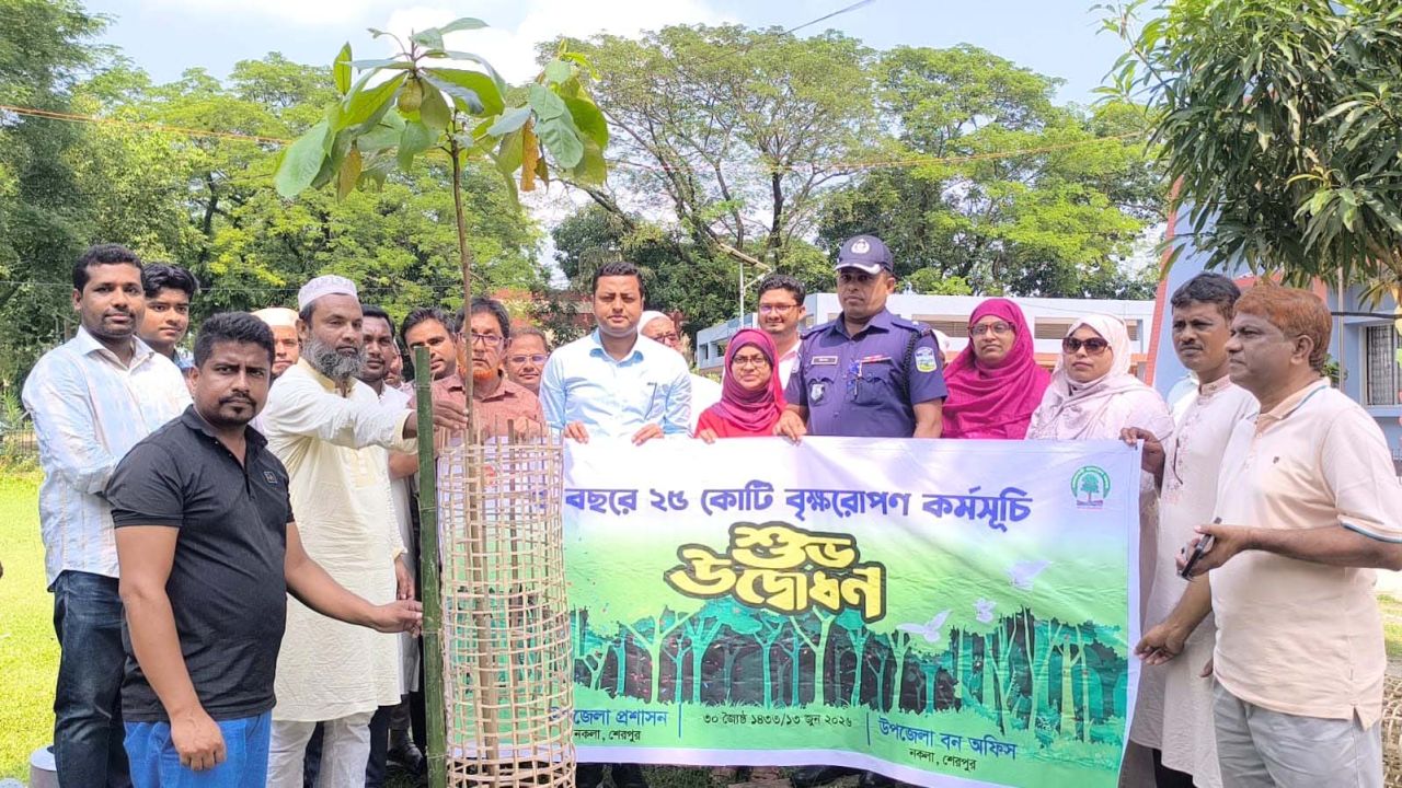 নকলায় বৃক্ষরোপণ কর্মসূচির উদ্বোধন